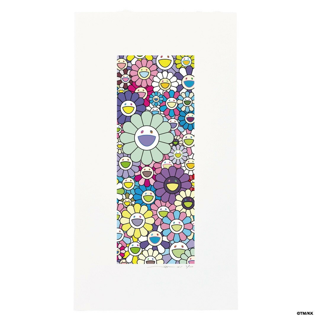 【ふるさと納税】【ふるさと納税限定セット】版画「お花の短冊 川床で楽しむ夏の涼」シリアルNo.入り限定カード付き[ 京都 村上隆 カイカイキキ アーティスト 大...