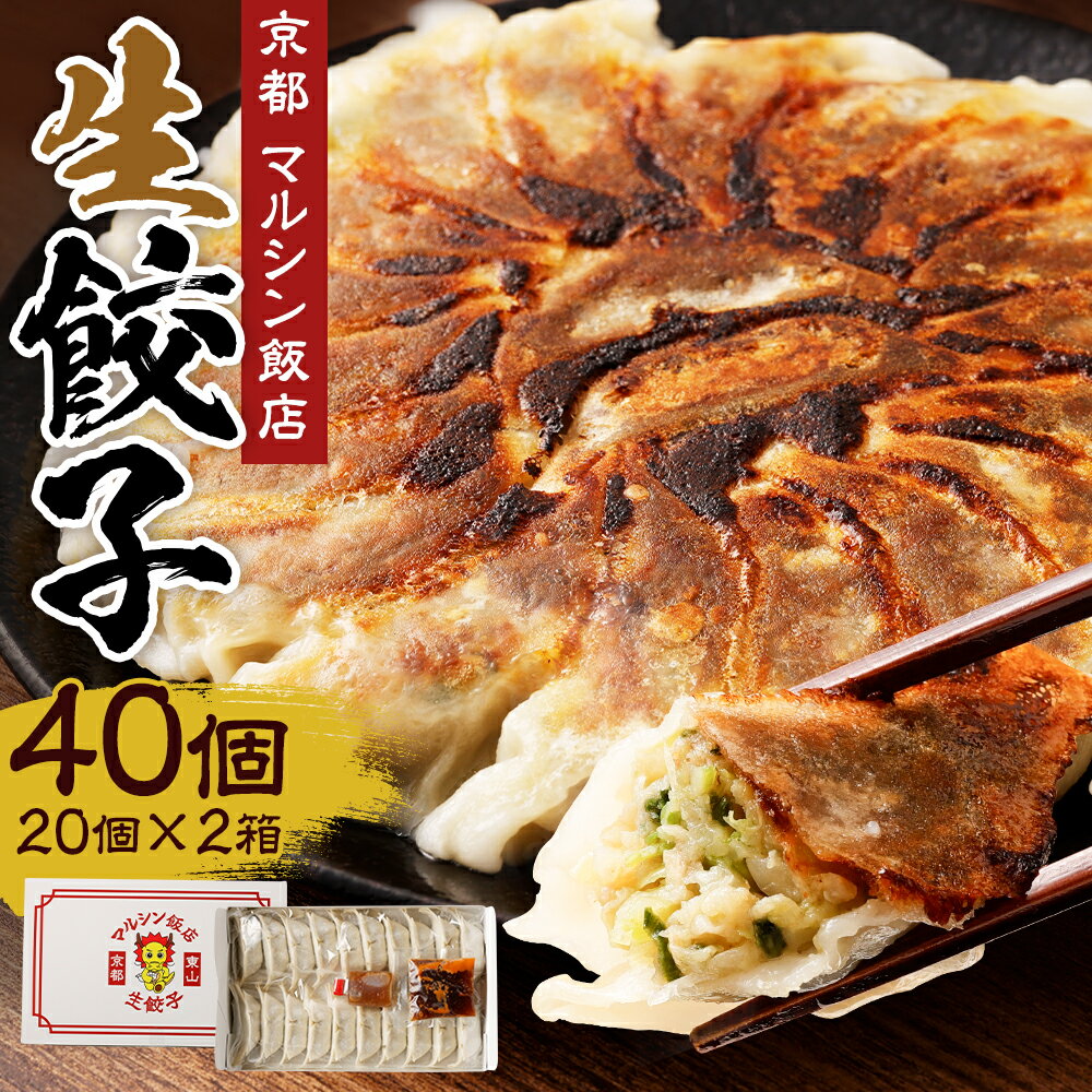 生 餃子 ぎょうざ 40個 ( 20個 × 2箱 ) | ぎょーざ お惣菜 肉 お肉 豚肉 ぶた 野菜 やさい 中華 冷凍 国産 有名店 人気店 美味しい お取り寄せ グルメ 京都 マルシン飯店