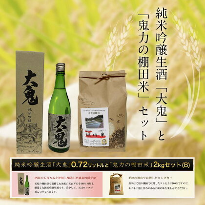 純米吟醸生酒「大鬼」0.72リットルと「鬼力の棚田米」2kgセット（B) ふるさと納税 日本酒 お酒 酒 純米吟醸 米 お米 2kg 京都府 福知山市 FCE002