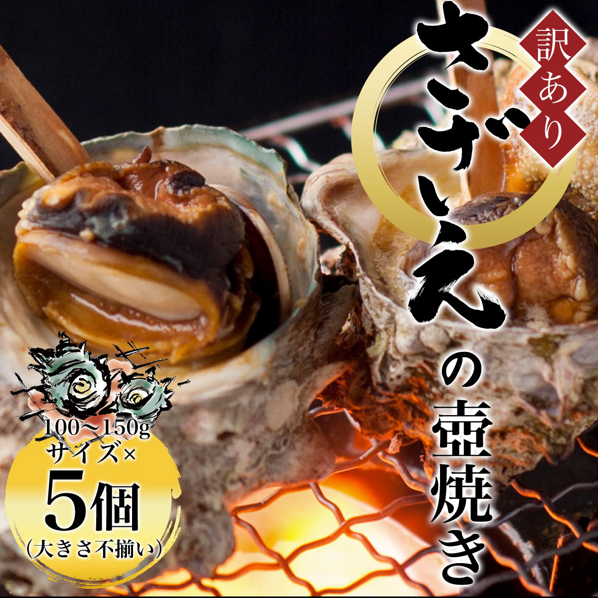 [訳あり]さざえの壺焼き 100〜150g サイズ×5個 (大きさ不揃い) ふるさと納税 訳あり さざえ 京都府 福知山市