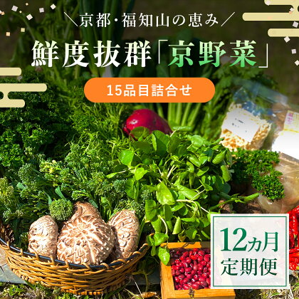 【12ヵ月定期便】鮮度抜群「京野菜」15品目詰合せ ふるさと納税 京野菜 野菜 新鮮 15品目 詰合せ 定期便 12か月 京都府 福知山市 FCCM020