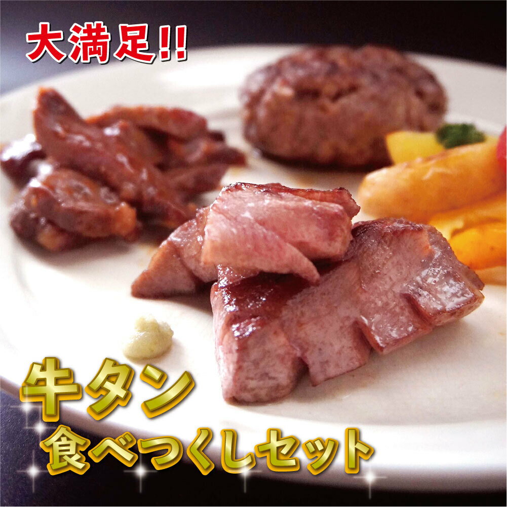 【ふるさと納税】 牛タン食べつくしセット 【送料無料】 大好評 クラファンで目標達成率2316% 贈答 熨斗 お取り寄せ グルメ 洋食 肉料理 牛肉 国産 冷凍 お祝い ご馳走 牛タン セット ステーキ 焼き肉 ハンバーグ 色々 食べ比べ 肉 ABCフーズ