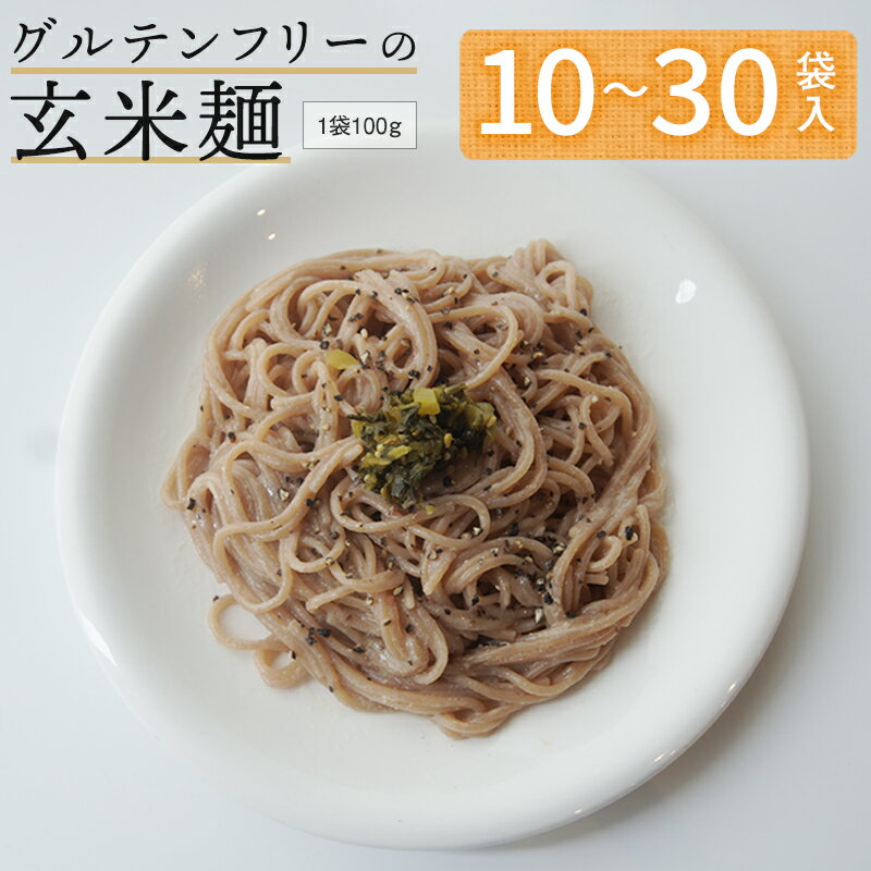 【ふるさと納税】 グルテンフリー 玄米麺 10袋/20袋/30袋 舞鶴産 100% 100g/個 【送料無料】 京の輝き 米粉麺 国産 お米の麺 米麺 麺 米 玄米 無添加 アレルギー対応 ライスヌードル