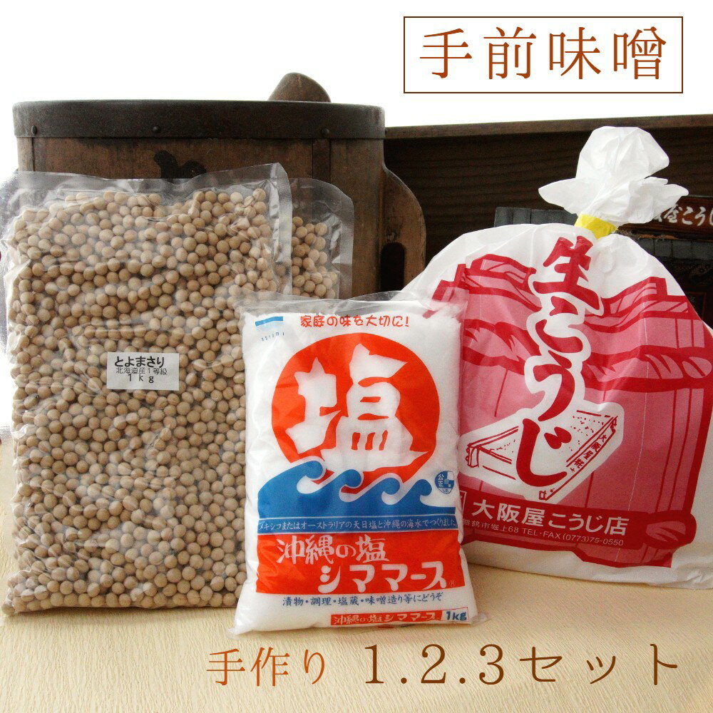 【ふるさと納税】 生こうじ 大阪屋の麹で作る 絶品 手前味噌 1.2.3セット 【送料無料】 食育 自分で作る こうじ 味噌 お味噌 趣味 寒仕込み 仕込み お好みで