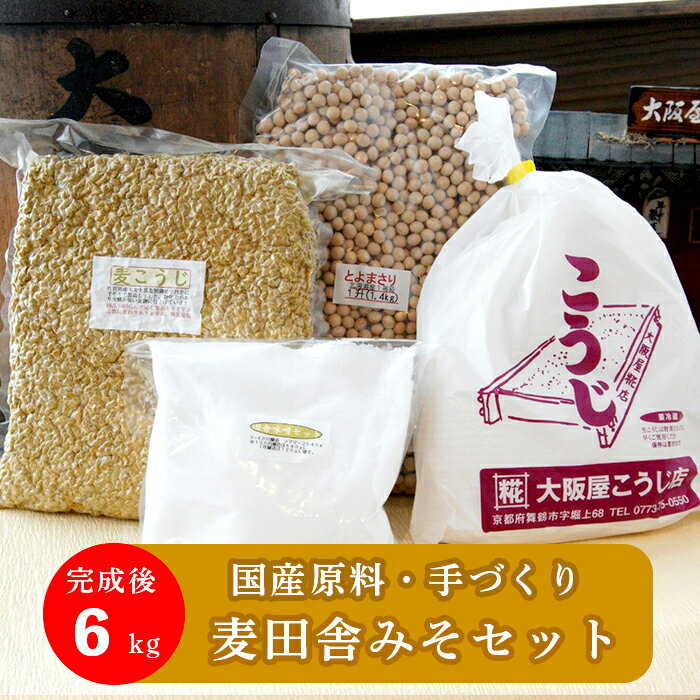 【ふるさと納税】 生こうじ 大阪屋の麹で作る 麦田舎味噌 セット 【送料無料】 食育 自分で作る こう...