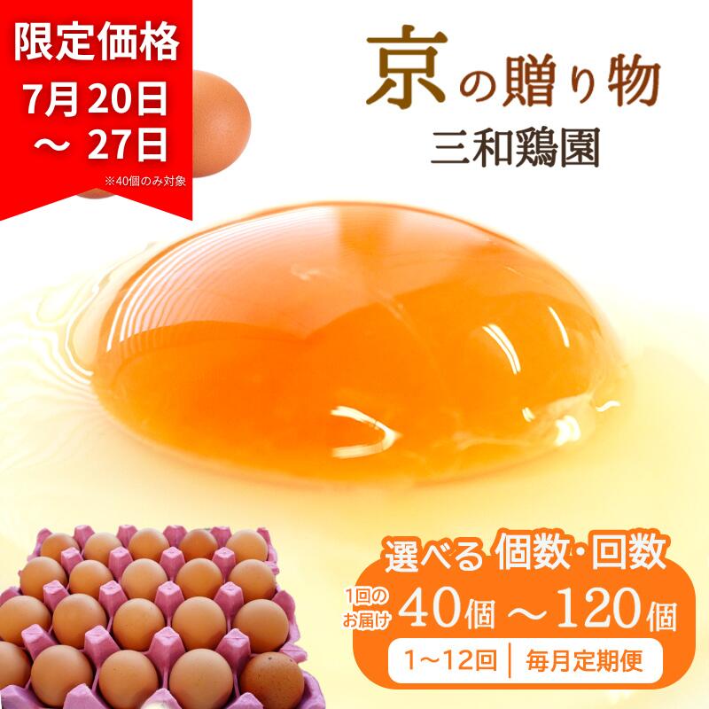 【ふるさと納税】 【選べる個数・回数】 新鮮 卵 40〜120個 / 毎月 定期便 3回 6回 12回 / 赤卵 無選別 MS〜LL 冷蔵 京都 舞鶴 三和鶏園