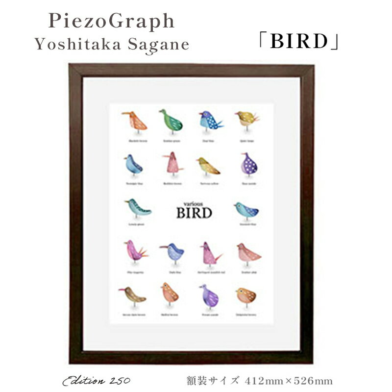 【ふるさと納税】相根良孝 ピエゾグラフ 絵画「BIRD」 額装サイズ412mmx526mm 額縁付き アート インテリア 現代版画 出産祝い 進学祝い 成人祝い...