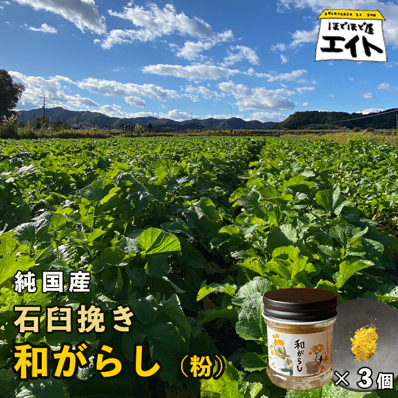 調味料(からし・マスタード)人気ランク26位　口コミ数「0件」評価「0」「【ふるさと納税】純国産石臼挽き 和がらし（粉）3個セット 【 国産 からし 和辛子 辛子 石臼挽き 粉和からし セット 和がらし 詰め合わせ 農家直送 贈答 プレゼント ギフト 京都 綾部 】」