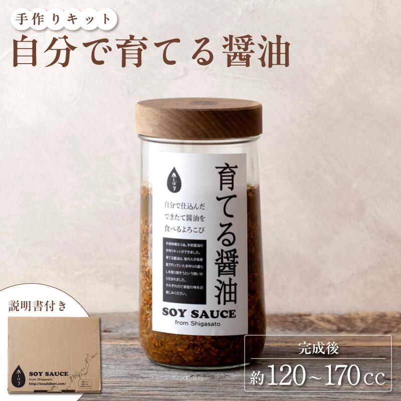 無添加 育てる醤油1セット(塩切醤油用麹365g・呼吸する木の蓋・専用びん・説明書)[ 国産 醤油 セット 手作り 醤油作り 醤油づくり キット しょうゆ 調味料 贈答 贈り物 プレゼント ギフト 無農薬 熟成 もろみ 京都 綾部 ]