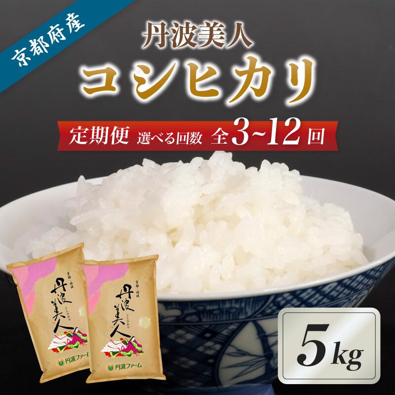 [選べるお届け回数][定期便]京都府産コシヒカリ「丹波美人」白米5kg ( 3回 / 6回 / 12回 )[ お米 米 白米 精米 こしひかり 国産 選べる 定期便 毎月発送 京都 綾部 ]