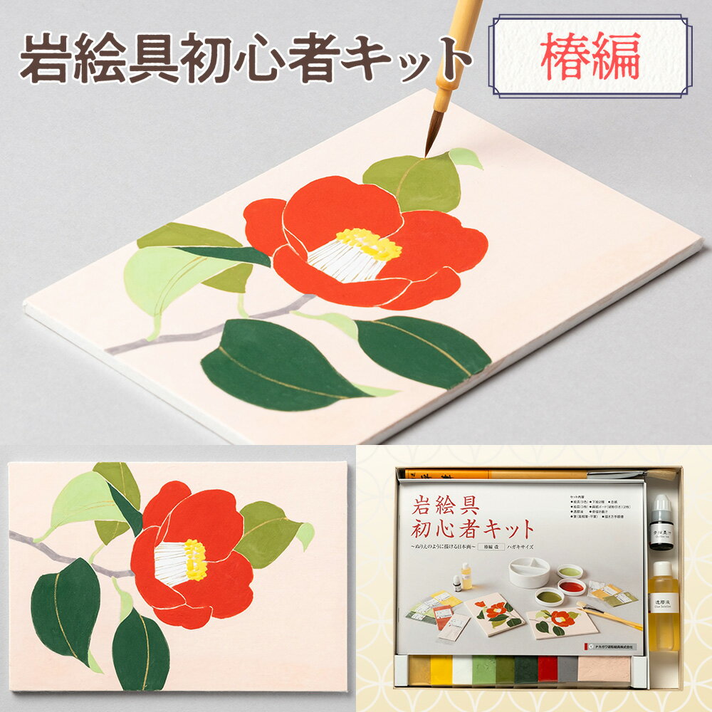 【ふるさと納税】岩絵具初心者キット 椿編　日本画 セット キット 初心者 体験 岩絵具 絵具 筆　CK25