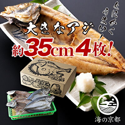 大きな大きなアジ一夜干し　(大：35cm程)　【魚貝類・干物・アジ】