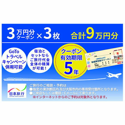 大阪の旅行券（宿泊券） 【ふるさと納税】日本旅行　宮津市地域限定旅行クーポン【90，000円分】　【旅行・チケット・旅行・宿泊券】