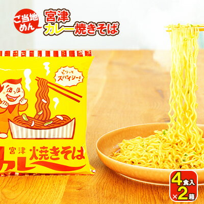 麺類(焼きそば)人気ランク12位　口コミ数「0件」評価「0」「【ふるさと納税】即席めん 宮津カレー焼きそば 4食入×2箱 天橋立 ご当地 ソウルフード インスタント麺 焼きそば ラーメン 麺類 B級グルメ 宮津 家庭 カレー焼きそば お手軽 袋麺 カレー 備蓄 インスタント食品 送料無料 　【宮津市】」