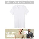 【ふるさと納税】グンゼ YG カットオフVネックTシャツ Mサイズ3枚セット（ホワイト）GUNZE　【 肌着 男性 メンズ ストレスフリー 特許製法 洗濯耐久性 着圧 均一 フィット 抗菌 防臭 細菌 増殖 抑える ニオイ 発生 抑制 】