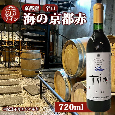 【ふるさと納税】赤ワイン 京都産 海の京都赤 辛口 720ml 《 天橋立ワイナリー 》　 お酒 晩酌 家飲み 宅飲み ブドウ酒 果実味 酸味 芳醇な香り 深み 生ぶどう100％ 生葡萄酒のサムネイル