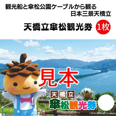 【ふるさと納税】観光船と傘松公園ケーブルから観る日本三景天橋立 天橋立傘松観光券 1枚[ 京都 宮津 天橋立 旅行 観光 ]　【 チケット 天橋立観光船 絶景 往復チケット 観光船チケット ケーブルカーチケット リフトチケット 体験型 】