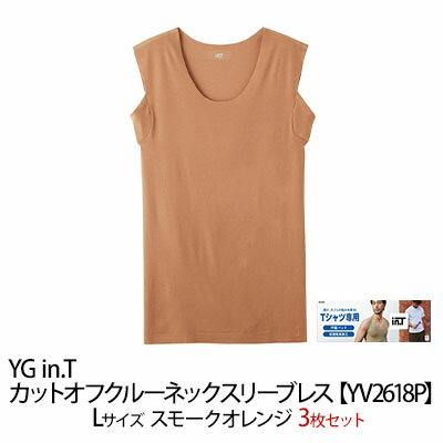 24位! 口コミ数「0件」評価「0」グンゼ YG in.T カットオフクルーネックスリーブレス【YV2618P】Lサイズ スモークオレンジ3枚セット GUNZE　【 ファッショ･･･ 