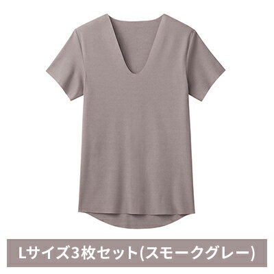 【ふるさと納税】グンゼ YG カットオフV ネックTシャツ【YN1515】Lサイズ3枚セット(スモークグレー) GUNZE　【 ファッション 美しく 快適 アウター アンダーウェア ストレスフリー 着心地 肌着 抗菌防臭力 】