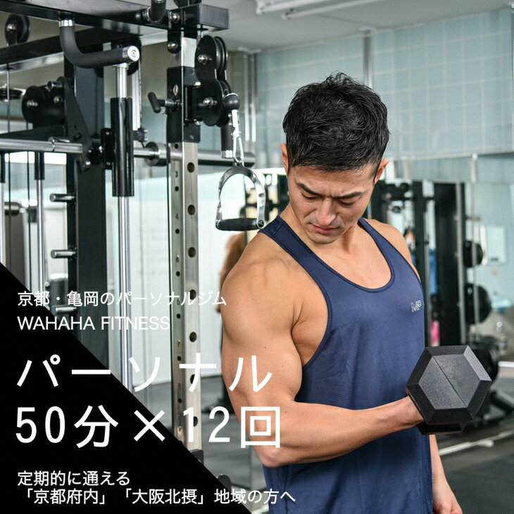 【ふるさと納税】【限定5名】WAHAHA fitness パーソナルトレーニングチケット／50分・12回／EAAドリンク・プロテイン付き《体験 トレーニング ジム 京都 亀岡》