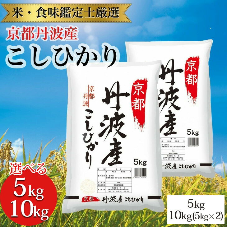 【ふるさと納税】容量が選べる 令和7年産 新米 京都丹波産 こしひかり 米 5kg 10kg(5kg×2) ※米食味鑑定士厳選 ※精米したてをお届け【京都伏見のお米問屋が精米】※沖縄本島・離島への配送不可