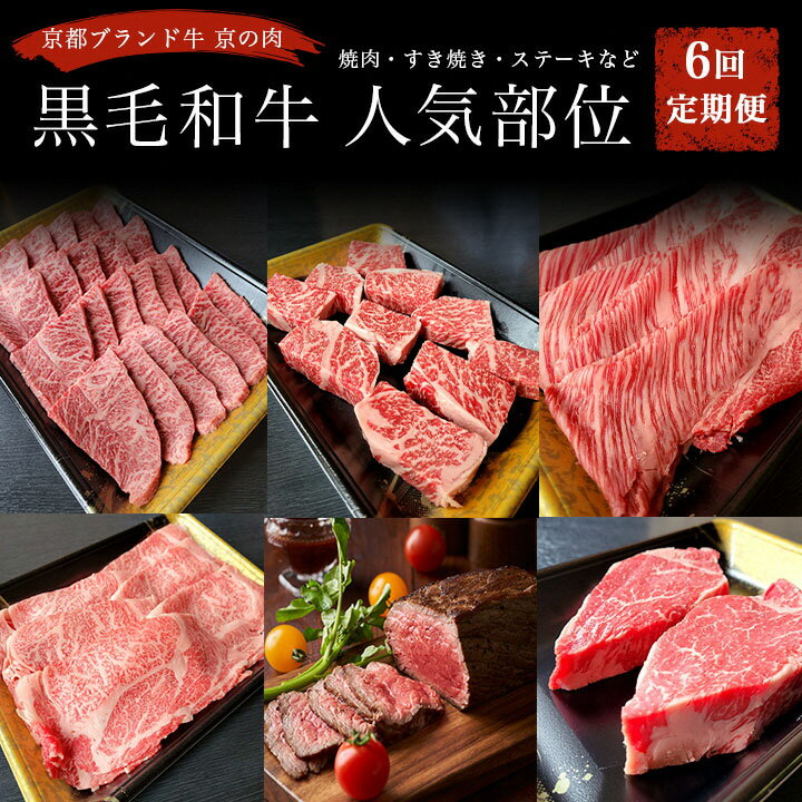 32位! 口コミ数「0件」評価「0」訳あり 牛肉 定期便 6回 京都産 黒毛和牛(A4・A5)人気部位6種『焼肉・すき焼き・ヒレステーキ・サイコロステーキ・しゃぶしゃぶ・ロース･･･ 