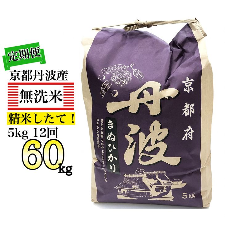 【ふるさと納税】【定期便】【無洗米】5kg 全12回 1年間 毎月届く 亀岡そだち ...