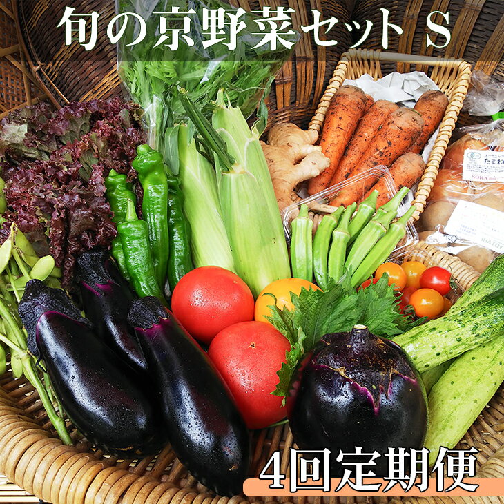 【ふるさと納税】【4回定期便】＜アスカ有機農園＞旬の京野菜セットS＊毎月お届け全4回≪定期便 定期 野菜 やさい 京都 京野菜 セット 詰め合わせ 無農薬 有機 有機栽培 有機野菜 旬 新鮮 冷蔵 直送 ふるさと納税野菜≫