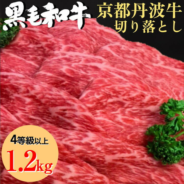 厳選 京丹波牛 4等級以上！贅沢 切り落とし 1.2kg（600g×2パック）＜冷蔵＞《京都 丹波産 黒毛和牛 丹波牛 和牛 ふるさと納税牛肉》京丹波かぐら※離島への配送不可☆月間MVPふるさと納税賞 第1号（2020年10月）・SDGs未来都市亀岡