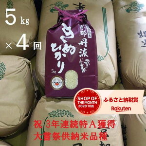 【ふるさと納税】【4回定期便】京都丹波米 きぬひかり （5kg×4回 計 20kg）3年連続最高ランク「特A」≪白米 キヌヒカリ 令和3年産 新米≫※精米したてをお届け※配送不可地域あり（クラウドファンディング対象）