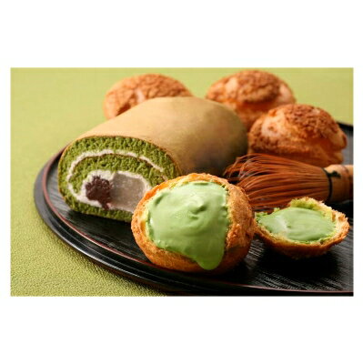 【ふるさと納税】宇治抹茶使用 抹茶わらびロールと抹茶シュークリームセット 作家望月麻衣さんのエッセイ付【配送不可地域:離島】【1233179】