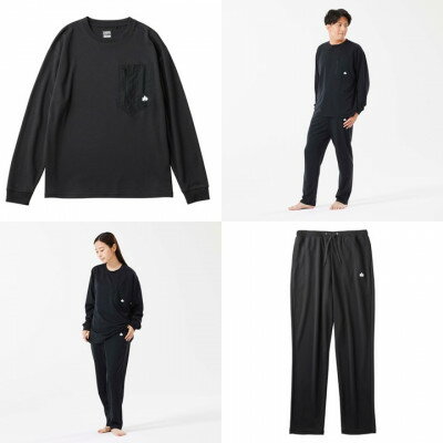 【ふるさと納税】LBL リカバリーウエア 冬用上下セット　Mサイズ リカバリーパンツ+プルオーバー ブラック【1683580】