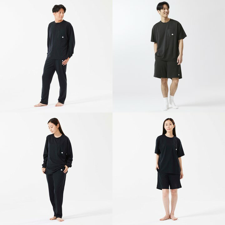 【ふるさと納税】LBL 就寝時におすすめのボディリカバリーウエア 夏冬上下4点セット Mサイズ ブラック【1683685】