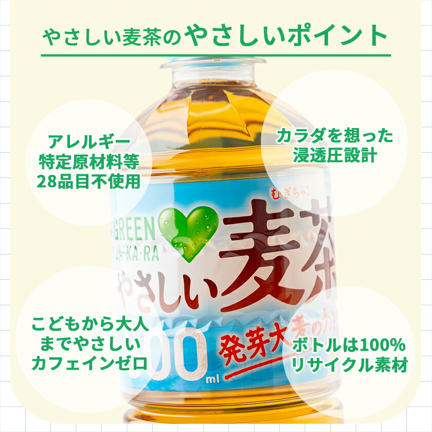 【ふるさと納税】サントリーやさしい麦茶　600mlPET×24本_ 麦茶 むぎ茶 お茶 飲料 ペットボトル ノンカフェイン カフェインゼロ グリーンダカラ 人気 【配送不可地域：離島・沖縄県】【1289007】