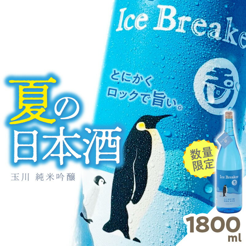 高評価★5.0 高レビュー★ なかなか手に入らない限定夏酒★ [木下酒造]玉川 純米吟醸 Ice Breaker 1800ml お酒 酒 酒好き 日本酒 日本酒ロック お祝い 誕生日 手土産 限定 京都 地酒 数量限定 プレミアム 送料無料 ふるさと納税 日本酒 ふるさと納税 酒