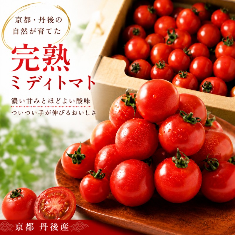 [収穫期限定]京都丹後産 完熟ミディトマト 約1.4kg 野菜 トマト 限定 完熟 夏野菜 ふるさと納税 ミディトマト とまと 農業 新鮮 農家応援 生産者応援 送料無料