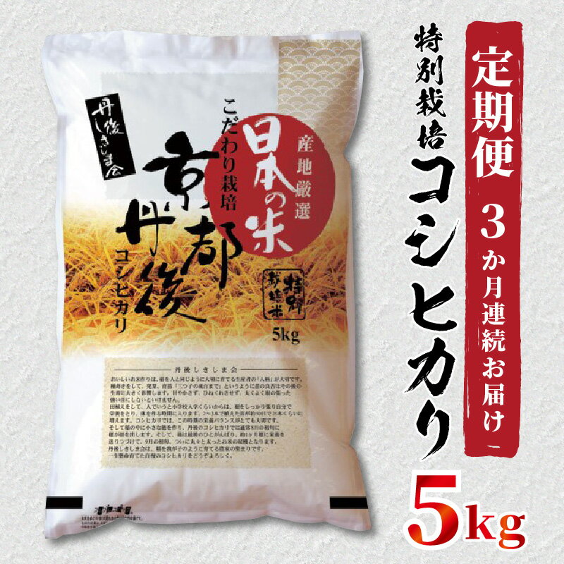 【ふるさと納税】《定期便3か月》京都丹後産　特別栽培米コシヒカリ5kg（5kg×1袋） 食品 米類 米 白米 ブランド米 こしひかり 5キロ 5kg 定期便 精米 こしひかり 定期 お土産 ギフトこめ コメ 3ヵ月 3ヶ月 3 送料無料