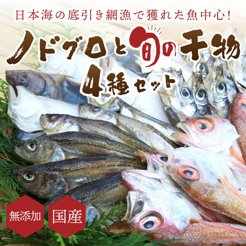 【ふるさと納税】日本海の高級魚ノドグロ3枚と旬の干物（合わせて）4種セット 海鮮 魚介 魚介類 干物 セット 高級魚 のどぐろ ノドグロ エテカレイ ハタハタ