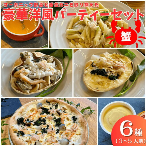 【ふるさと納税】オーガニック野菜と香住ガニを取り揃えた、豪華洋風パーティーセット(3〜5人前) 【ふるさと納税】オーガニック野菜と香住ガニを取り揃えた、豪華洋風パーティーセット(3〜5人前)