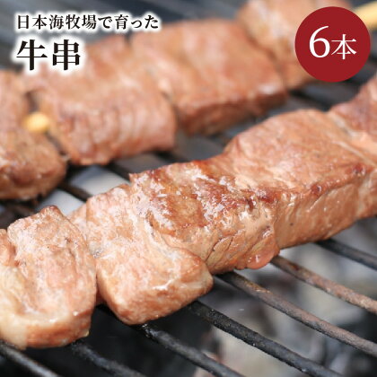 日本海牧場の牛串（ 80g × 6本 ） 牛 焼き鳥 ヤキトリ 焼鳥 yakitori バーベキュー ホームパーティー 肉 串 BBQ ばーべきゅー キャンプ きゃんぷ アウトドア おかず 惣菜 お取り寄せ グルメ 送料無料