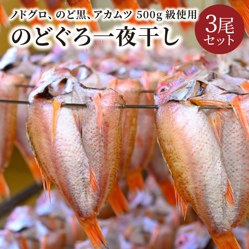 【ふるさと納税】のどぐろ一夜干し　（ノドグロ、アカムツ）　500g級使用　3尾セット 海鮮 魚介 魚介類 のどぐろ アカムツ 一夜干し 500g 3尾 セット やわらかい 冷凍