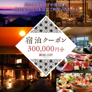 【ふるさと納税】夕日ヶ浦温泉 佳松苑 アウル グループ運営の 京丹後 市内のお宿で利用いただける 宿泊クーポン 300,000円分 3年間有効 佳松苑 一望館 雨情草庵 はなれ櫂 別邸ふうか みなと悠悠 HOTEL&湖邸 艸花 そうか で使える 宿泊券 チケット クーポン 旅行クーポン