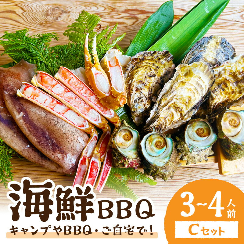 【ふるさと納税】【先行予約/2025年4月中旬〜発送】大満足!京丹後・海鮮BBQ Cセット 贅沢生ズワイガニ付き 4種11品(3~4人前) 魚介類 さざえ カキ かき いか かに カニ ずわい蟹 ズワイ蟹 バーベキュー ばーべきゅー きゃんぷ アウトドア あうとどあ 冷凍