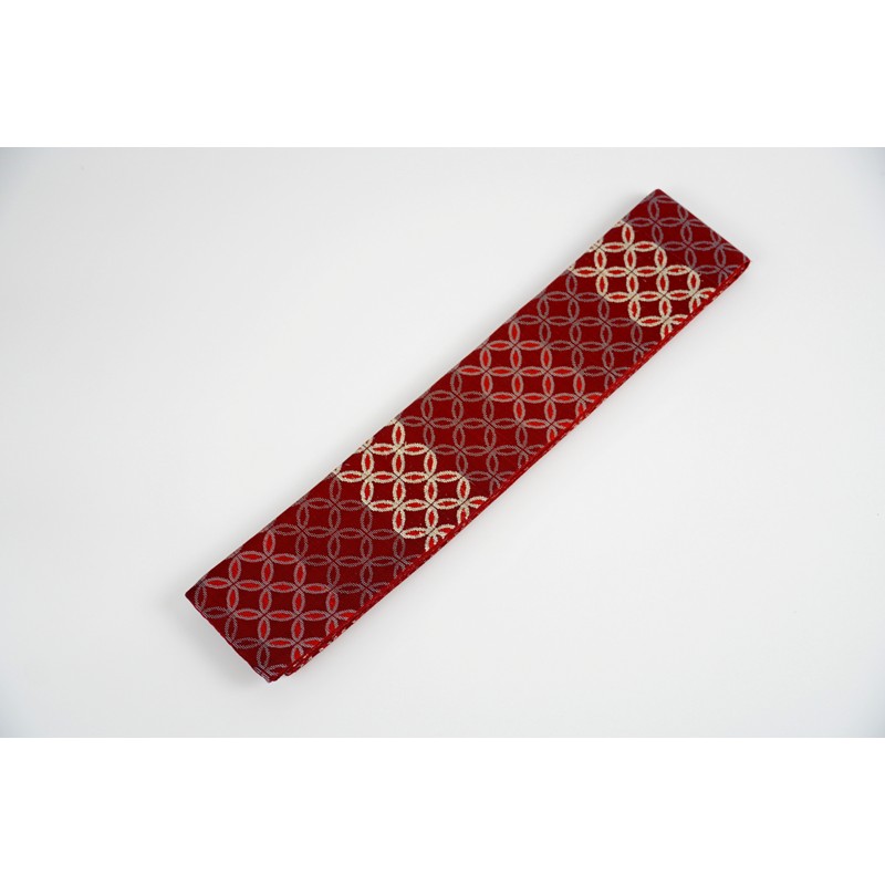 【ふるさと納税】京都・遊絲舎／丹後の藤布 角帯「七宝」（赤）【伝統工芸】 藤布 角布 七宝 伝統工芸品 護身 長寿 繁栄 古事記 万葉集 赤 赤色