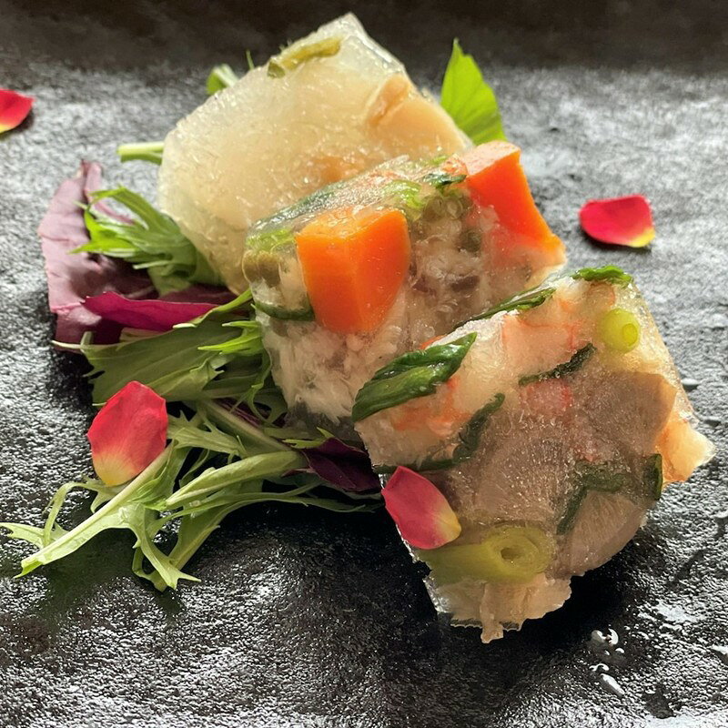 【ふるさと納税】【前菜/パーティー料理】京野菜と魚介のアスピック風3種(各80g)　ゼリー寄せ 煮凝り お中元 お歳暮 お祝い ギフトにも 魚介 鯛 かに 紅ズワイガニ 貝 白バイ貝 バイ貝 京野菜 手土産 京丹後市 冷凍 ふるさと納税 加工品 f262129-kyotango-10003922 京都府京丹後市 サンプル画像2