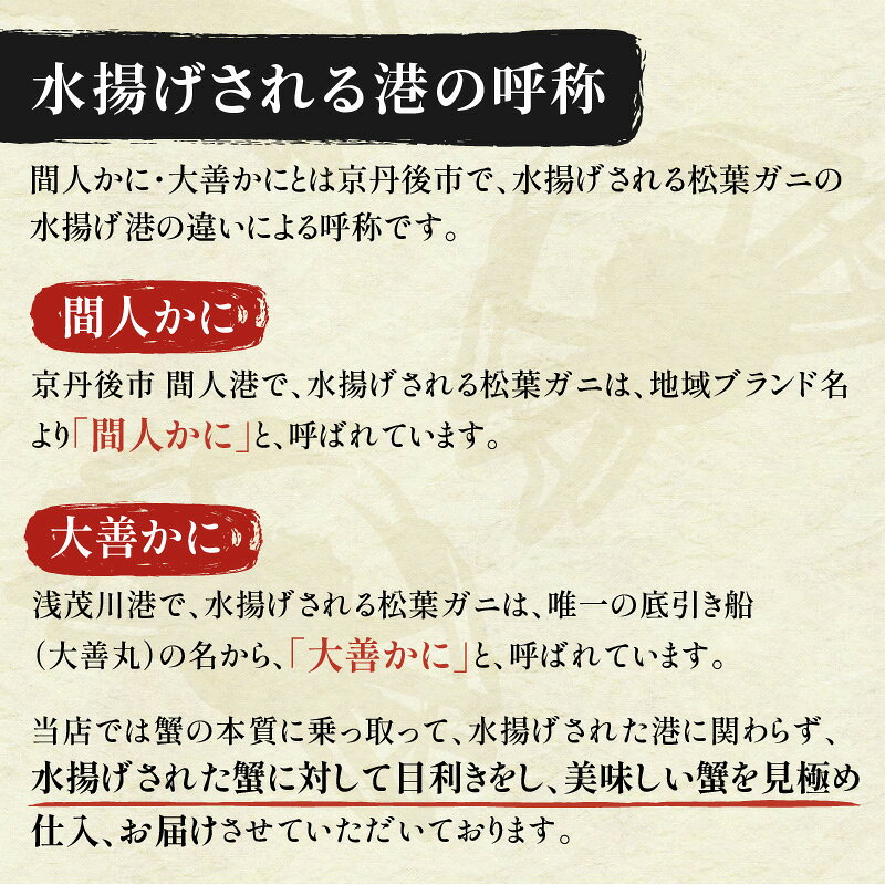 【ふるさと納税】訳あり【蟹の匠 魚政】京丹後市産 活きたまま届く！　間人ガニ大善ガニ 小サイズ 中サイズ 大サイズ 特大サイズ 1匹　香味ミスト付き　(2027年1月～発送) f262129-kyotango-10003757 京都府京丹後市 サンプル画像3