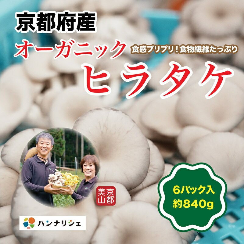 京都府産オーガニック ヒラタケ(6パック入り約840g)