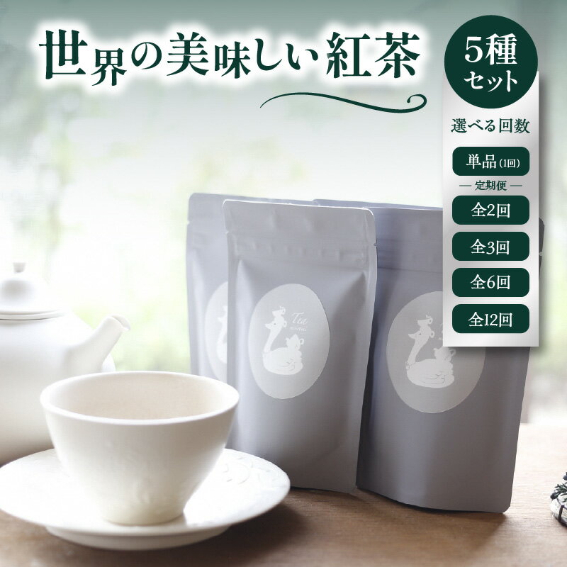 [レビューキャンペーン] 世界の美味しい紅茶5種セット 選べる回数(単品・2回・3回・6回・12回) フレーバーティー 紅茶 産地茶葉 飲みやすい お茶と旅する喫茶店 百色水 もいろみ