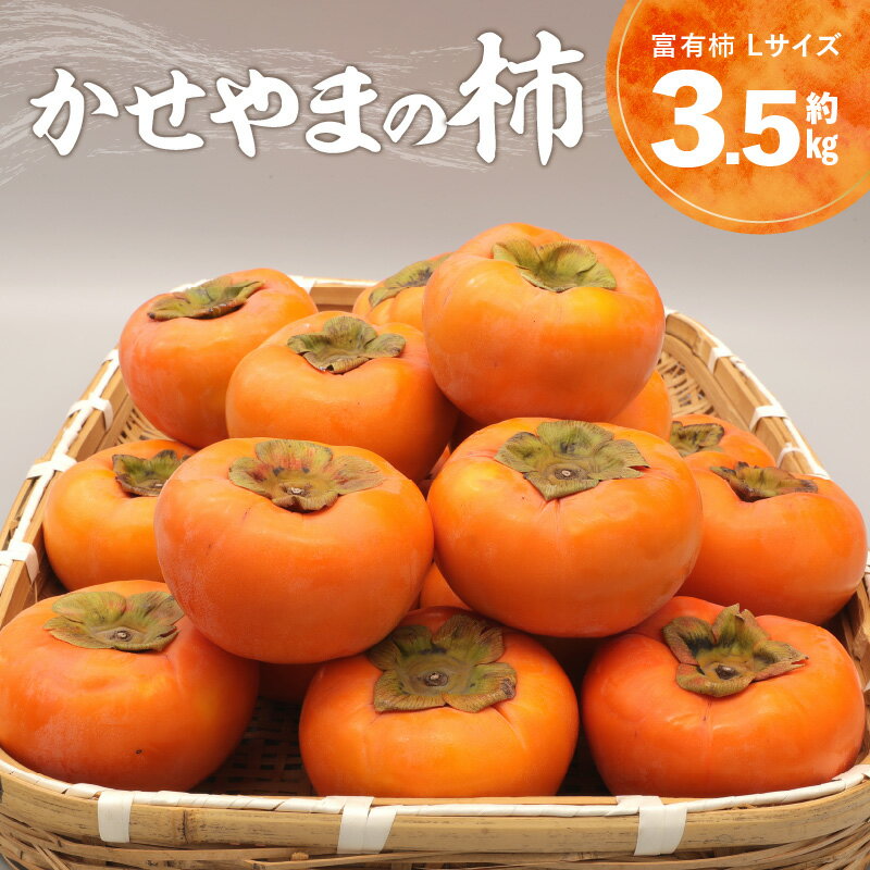 【ふるさと納税】かせやまの柿-富有柿　Lサイズ　約3.5kg