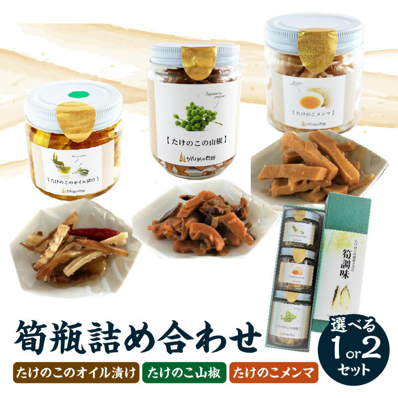 【ふるさと納税】《レビューキャンペーン》筍瓶詰め合わせ 選べる個数(1セット、2セット) おつまみ パスタ 手作り ご飯のお供 調味料 かもめの台所